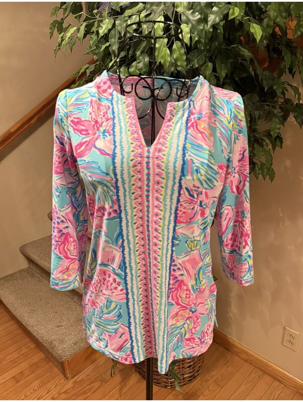 Lilly Pulitzer Chilly Lilly Karina Tunic Blue Ibiza Gimme The Juice Size XXS